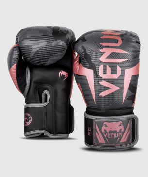 Venum боксерские тренировочные перчатки Elite черно- розовые в интернет-магазине VersusBox.ru
