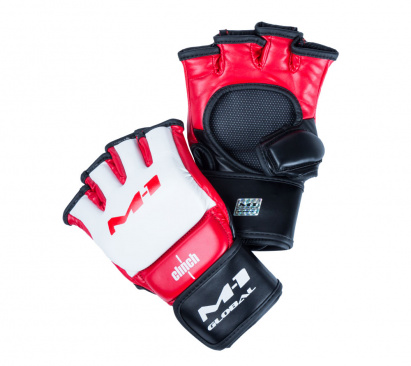 Перчатки для смешанных единоборств Clinch M1 Global Gloves бело-красно-черные в интернет-магазине VersusBox.ru