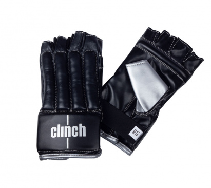 Перчатки снарядные (Шингарты) Clinch Bag Gloves Cut Finger черно-серебристые в интернет-магазине VersusBox.ru