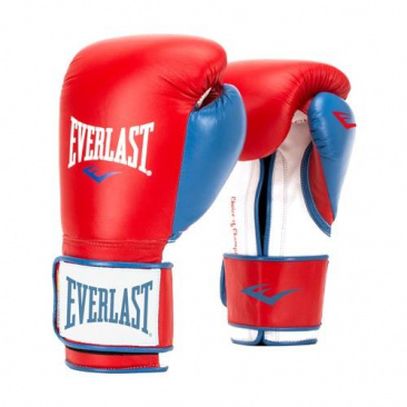 Боксерские перчатки Everlast тренировочные Powerlock Pu красно-синие в интернет-магазине VersusBox.ru