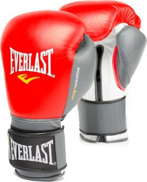 Боксерские перчатки Powerlock тренировочные серо-красные в интернет-магазине VersusBox.ru