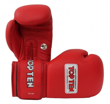 Top Ten боксерские тренировочные перчатки красные Aiba TT в интернет-магазине VersusBox.ru