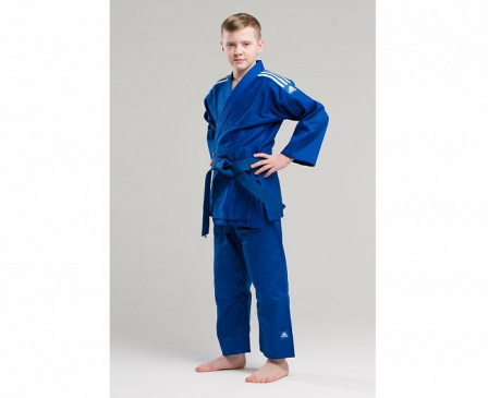 Кимоно для дзюдо подростковое Club синее с белыми полосками в интернет-магазине VersusBox.ru