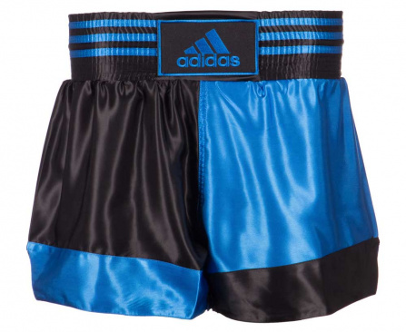 Шорты для кикбоксинга Adidas Kick Boxing Short Satin черно-синие в интернет-магазине VersusBox.ru