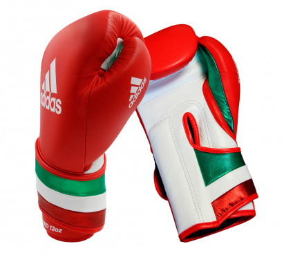 Перчатки боксерские AdiSpeed красно-бело-зеленые в интернет-магазине VersusBox.ru