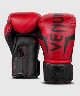 Venum боксерские тренировочные перчатки Elite Red Camo черно- красные в интернет-магазине VersusBox.ru