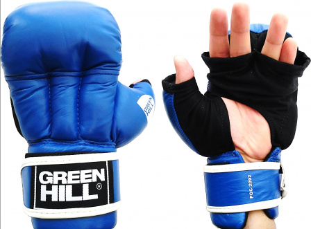 Перчатки для рукопашного боя (2 прорези) Green Hill синие в интернет-магазине VersusBox.ru
