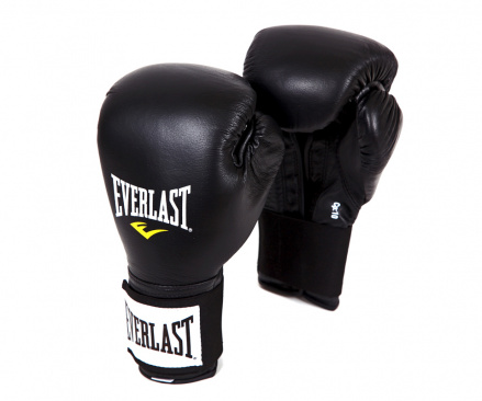 Боксерские перчатки Everlast тренировочные на липучке черные в интернет-магазине VersusBox.ru
