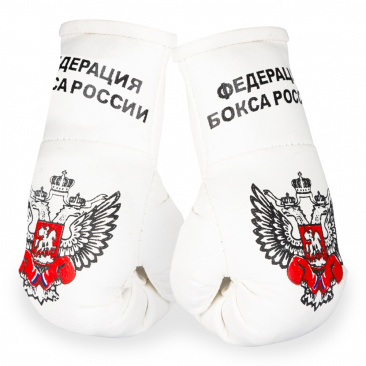 Сувенирные боксерские перчатки Федерация Бокса России белые в интернет-магазине VersusBox.ru