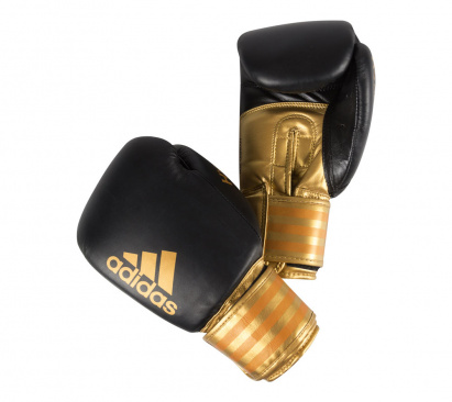 Перчатки боксерские adidas Hybrid 200 черно-золотые в интернет-магазине VersusBox.ru