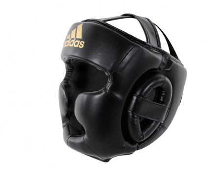 Шлем боксерский adidas Speed Super Pro Training Extra Protect черно-золотой в интернет-магазине VersusBox.ru