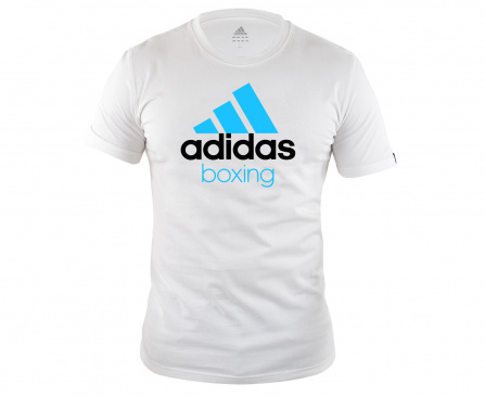 Футболка adidas Community T-Shirt Boxing бело-синяя в интернет-магазине VersusBox.ru