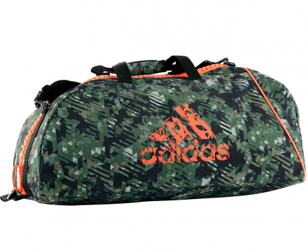 Сумка спортивная adidas Combat Camo Bag M камуфляжно-оранжевая в интернет-магазине VersusBox.ru