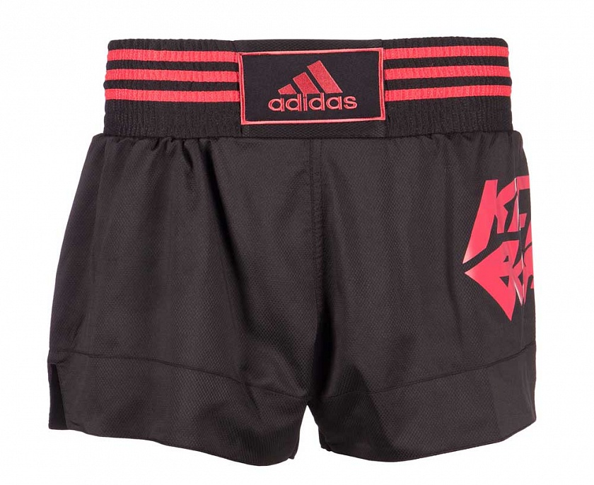 Шорты для кикбоксинга Adidas Kick Boxing Short Micro Diamond черно-красные в интернет-магазине VersusBox.ru