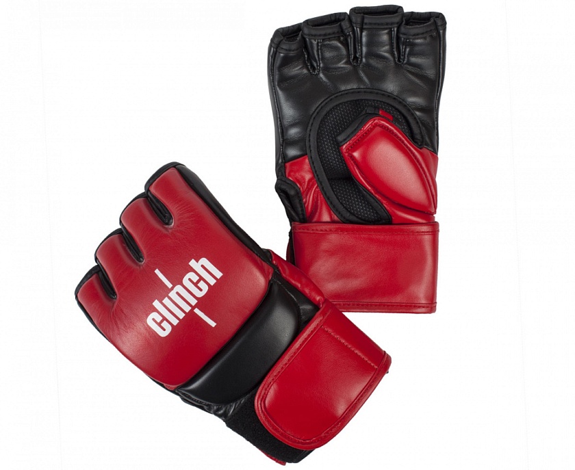 Перчатки для смешанных единоборств Clinch Combat красно-черные в интернет-магазине VersusBox.ru