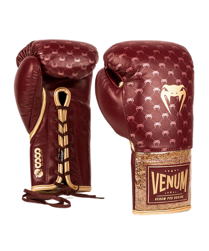 Боксерские перчатки Venum Coco Monogram Pro Lace Up красные в интернет-магазине VersusBox.ru