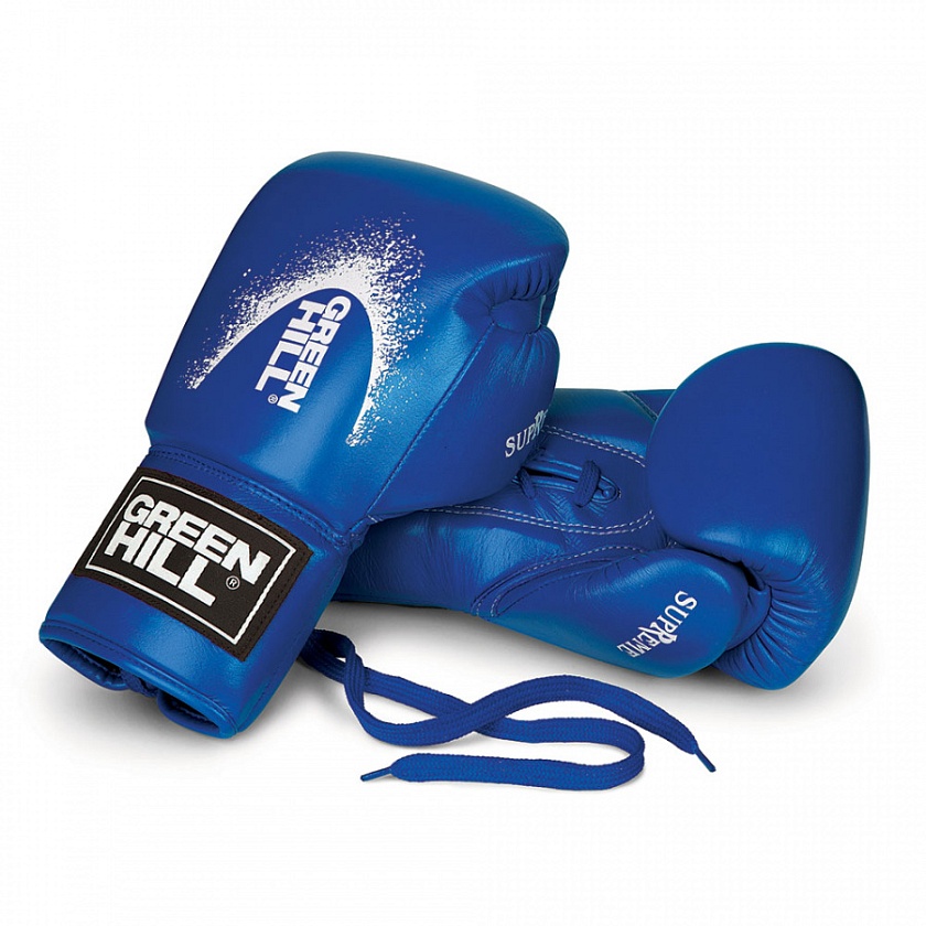 Купить боксерские перчатки green hill supreme синие по цене  в магазине VersusBox.ru