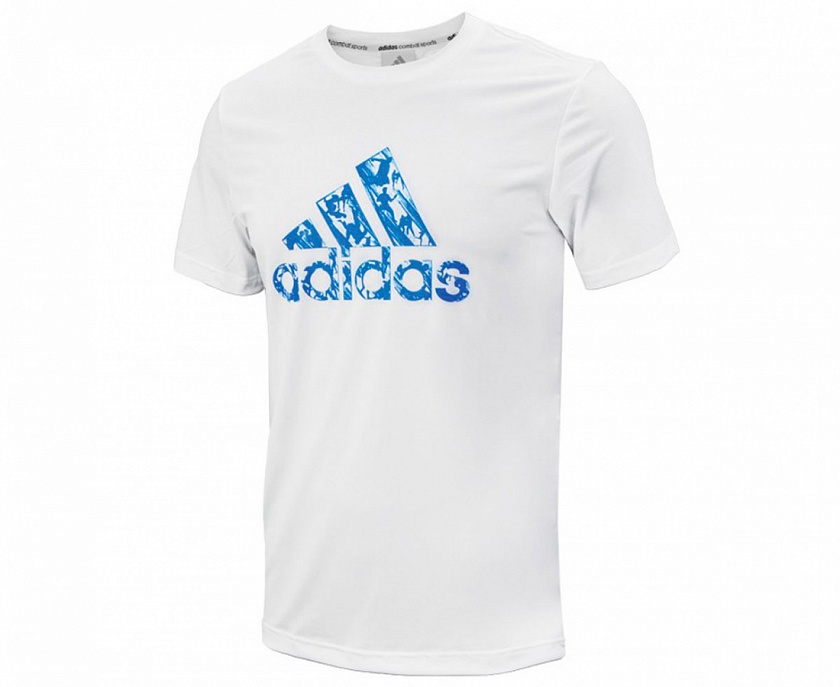 Футболка детская adidas Graphic Tee Kids бело-голубая в интернет-магазине VersusBox.ru