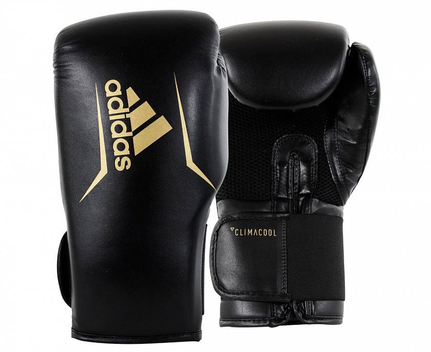Купить перчатки боксерские adidas speed 75 черно-золотые по цене 2 780.70 ₽ в магазине VersusBox.ru