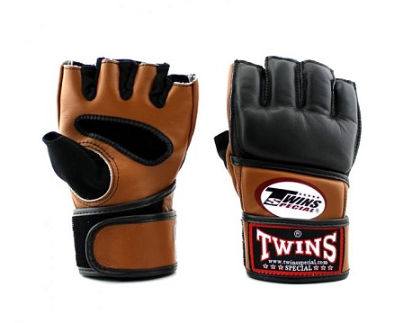 Перчатки mma twins ggl4 grappling gloves коричнево-черные в интернет-магазине VersusBox.ru