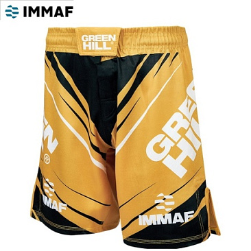 MMI-4022 Шорты MMA SHORT IMMAF approved черно-золотой в интернет-магазине VersusBox.ru
