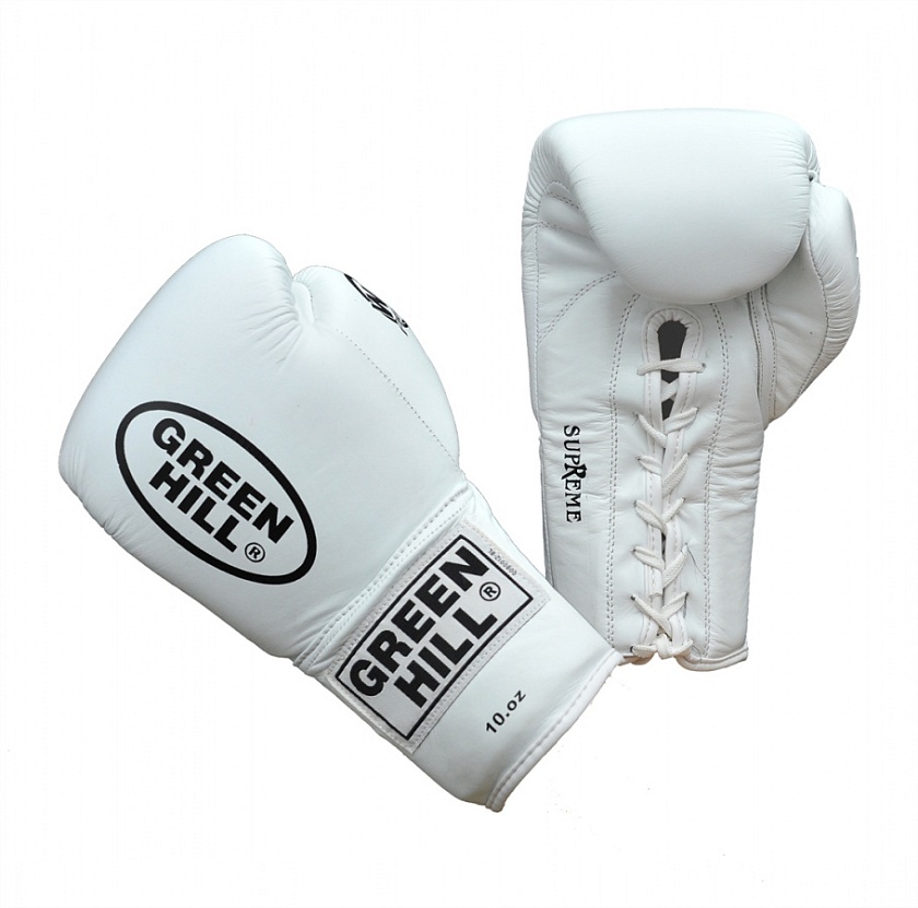Купить боксерские перчатки green hill supreme черно-белые по цене  в магазине VersusBox.ru