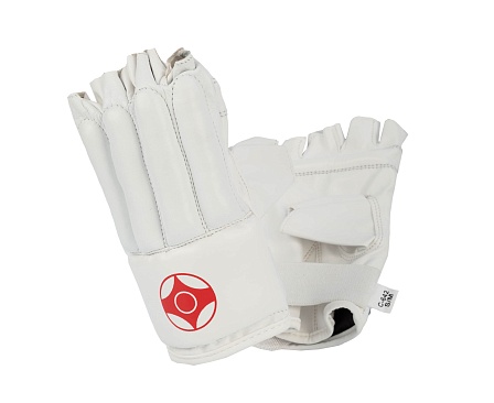 Перчатки снарядные (Шингарты) Clinch Bag Gloves Cut Finger Kyokushinkai белые в интернет-магазине VersusBox.ru