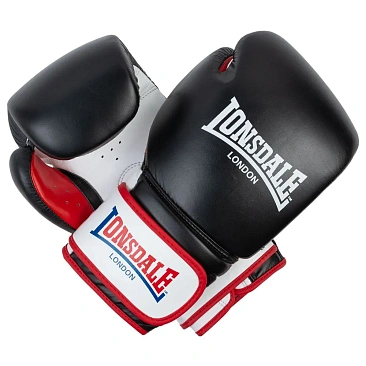 Перчатки тренировочные Lonsdale Winestone 14oz черн/бел/красн. в интернет-магазине VersusBox.ru