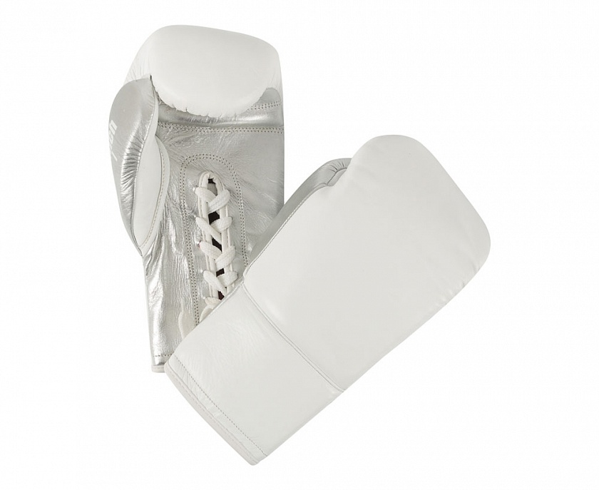 Купить перчатки боксерские clinch pro lace бело-серебристые по цене  в магазине VersusBox.ru