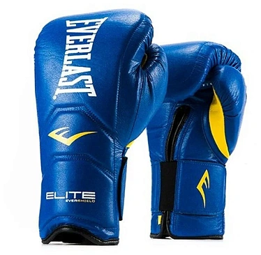 Перчатки тренировочные на липучке Elite Pro 16oz син. в интернет-магазине VersusBox.ru