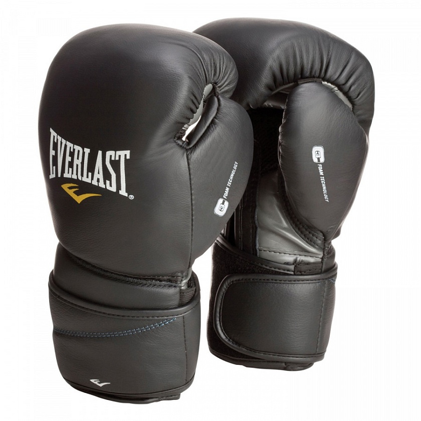 Купить боксерские перчатки everlast protex2 leather черные по цене 11 490 ₽ в магазине VersusBox.ru