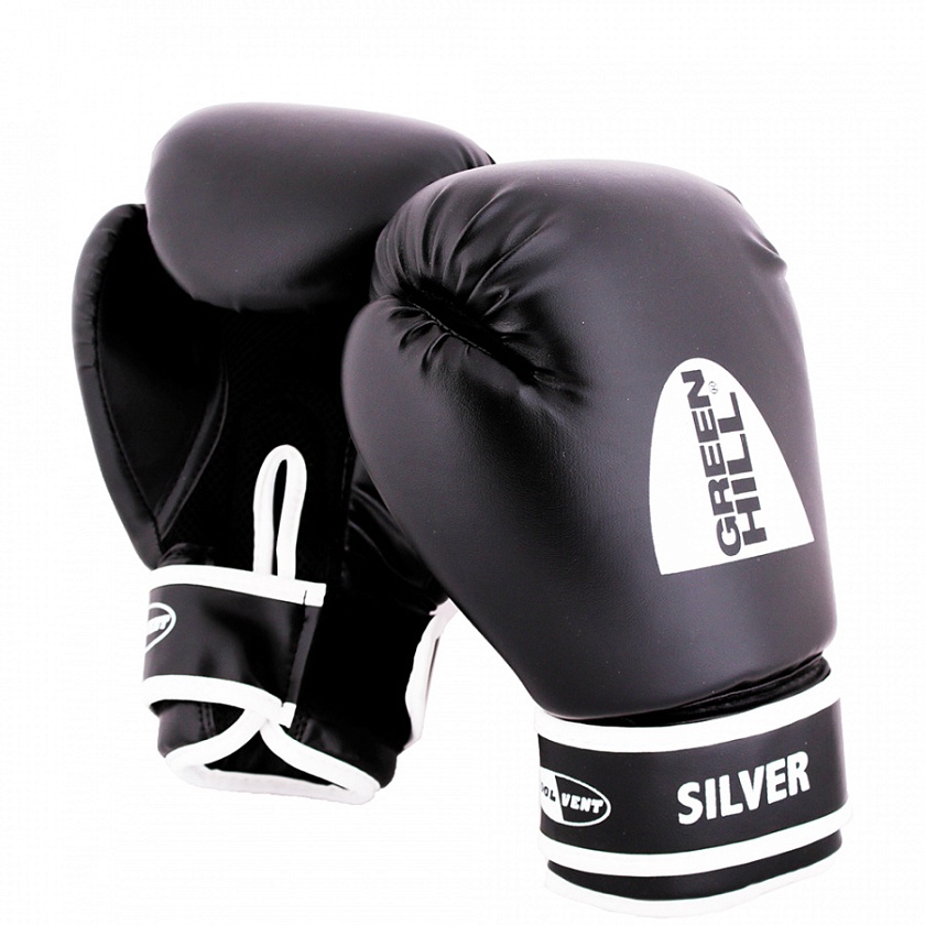Купить боксерские перчатки green hill silver чёрные по цене 2 690 ₽ в магазине VersusBox.ru