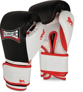 Перчатки тренировочные Lonsdale Haydock 16oz черн/бел. в интернет-магазине VersusBox.ru