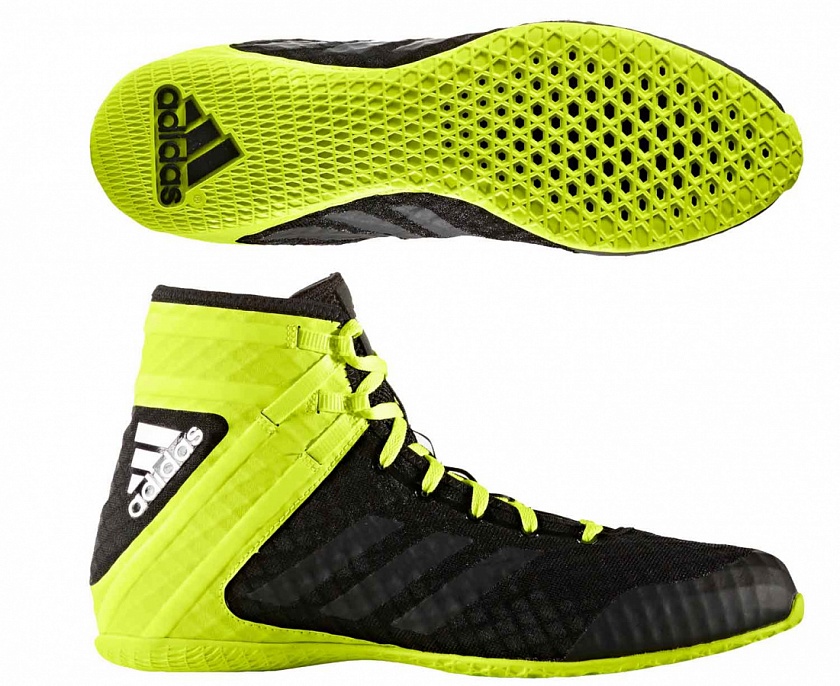 Боксерки adidas Speedex 16.1 черно-желтые в интернет-магазине VersusBox.ru