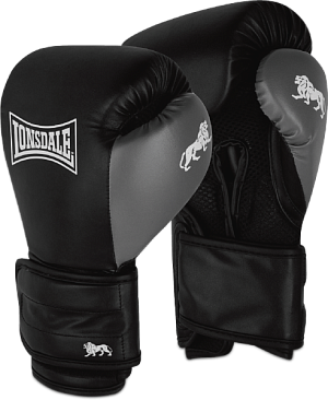 Перчатки тренировочные Lonsdale Haydock 14oz черн/сер. в интернет-магазине VersusBox.ru