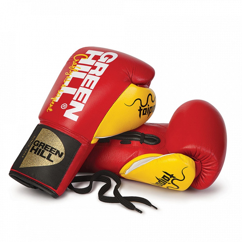 Купить перчатки боксерские green hill taipan красно-желтые по цене  в магазине VersusBox.ru