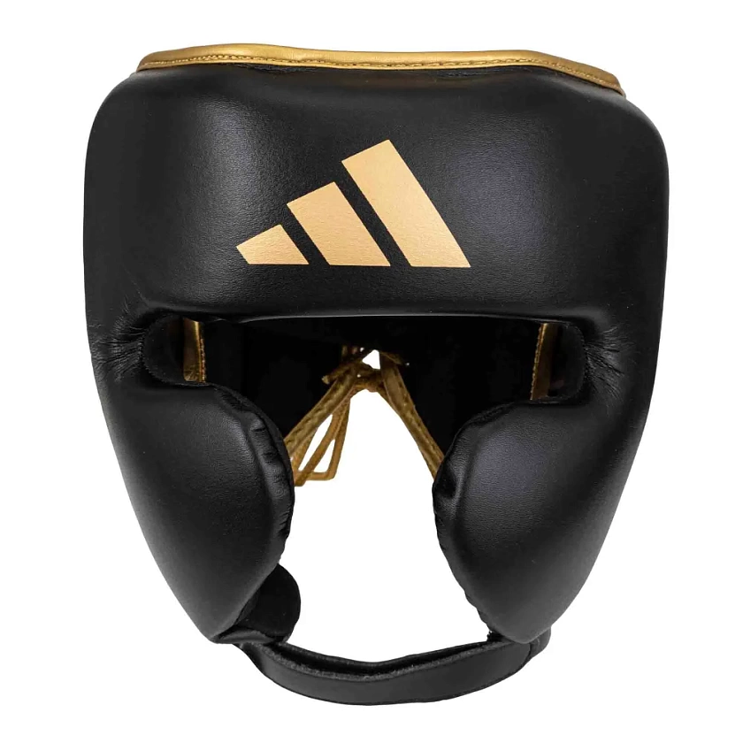 Шлем боксерский AdiStar Pro Head Gear черно-золотой в интернет-магазине VersusBox.ru