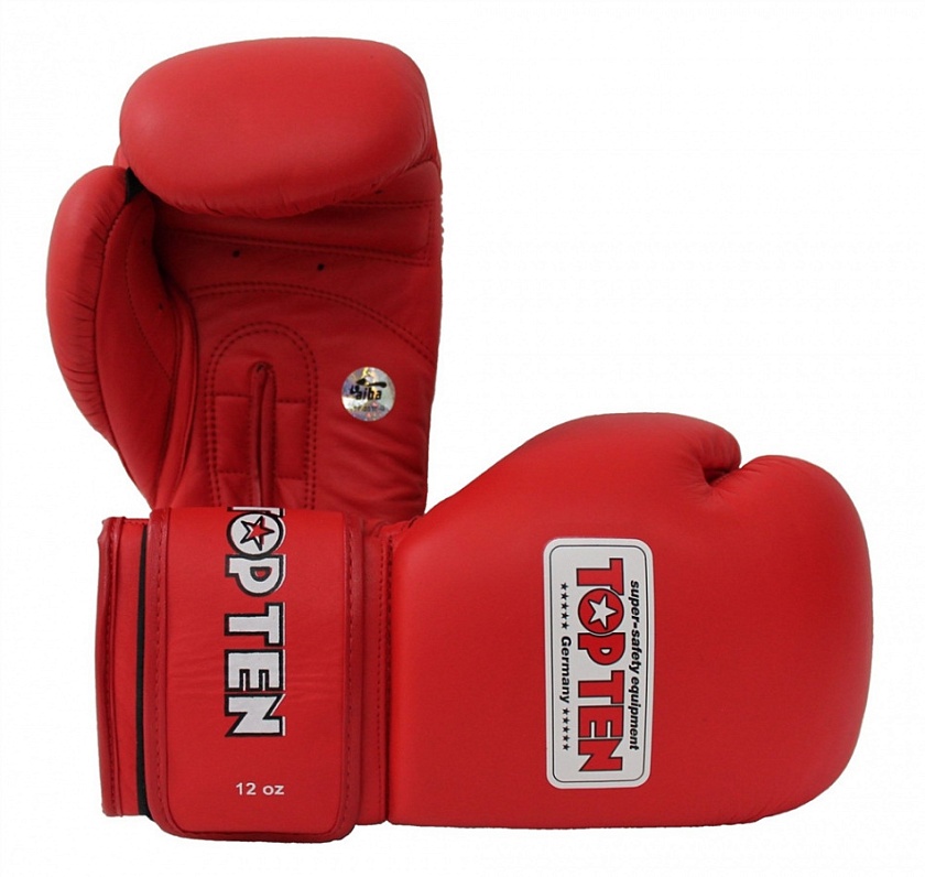 Купить top ten боксерские тренировочные перчатки красные aiba tt по цене 9 990 ₽ в магазине VersusBox.ru