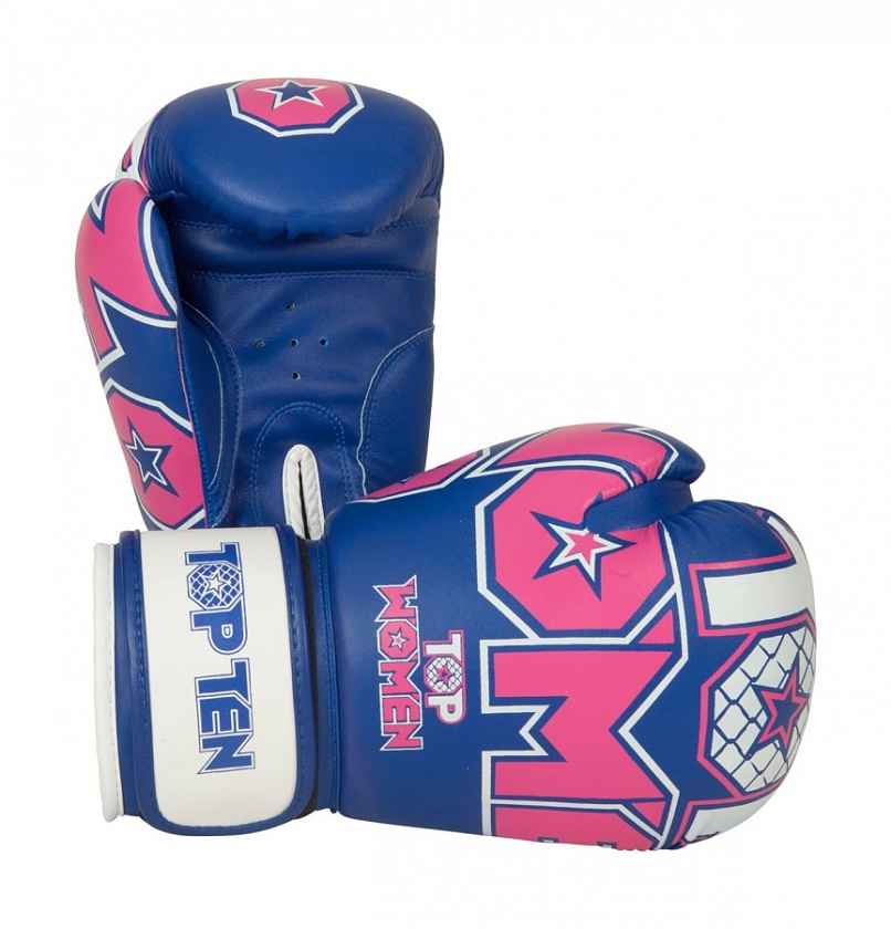 Купить top ten боксерские тренировочные перчатки сине- розовые womens по цене 6 890 ₽ в магазине VersusBox.ru
