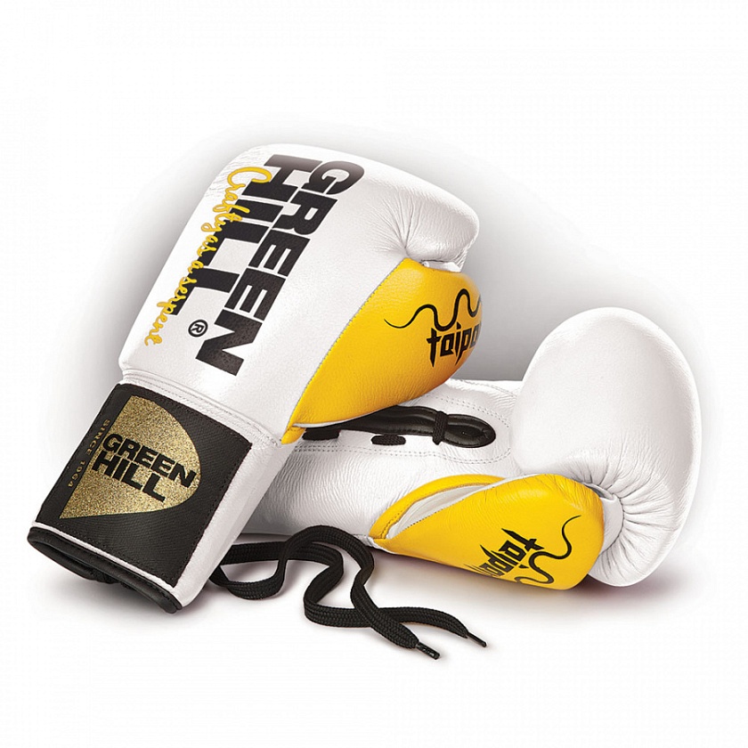 Купить перчатки боксерские green hill taipan бело-желтые по цене  в магазине VersusBox.ru