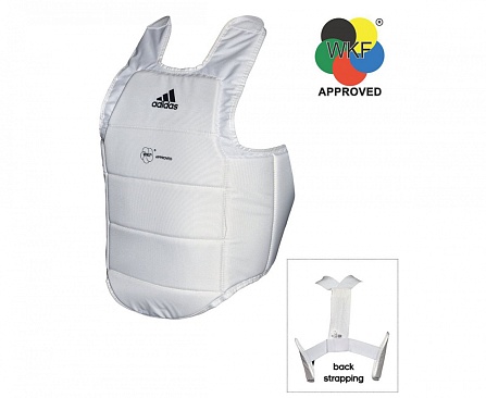 Защита корпуса adidas Chest Guard wkf бело-черная в интернет-магазине VersusBox.ru