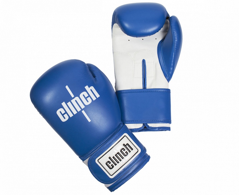 Купить перчатки боксерские clinch fight сине-белые по цене  в магазине VersusBox.ru