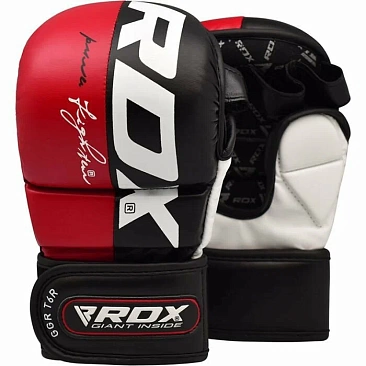 Перчатки тренировочные RDX Grappling T6 PLUS S красн. в интернет-магазине VersusBox.ru