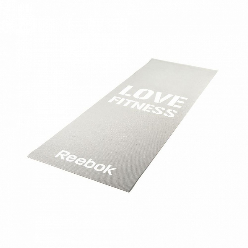 Тренировочный коврик (мат) для фитнеса тонкий Love серый  в интернет-магазине VersusBox.ru