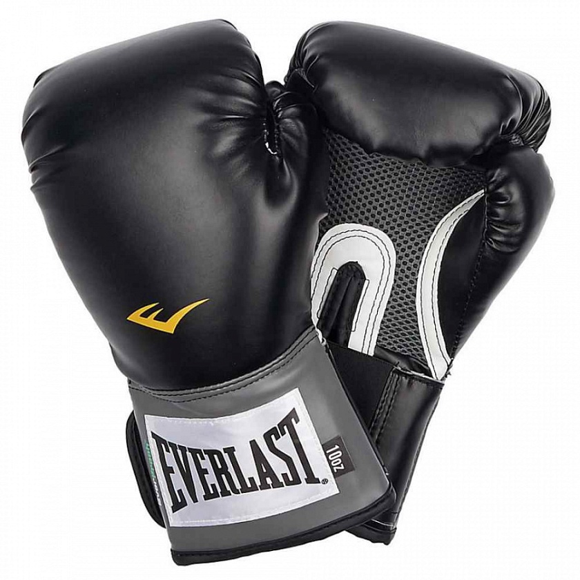 Боксерские перчатки Everlast тренировочные подростковые Pu Pro Style Anti-MB черные в интернет-магазине VersusBox.ru