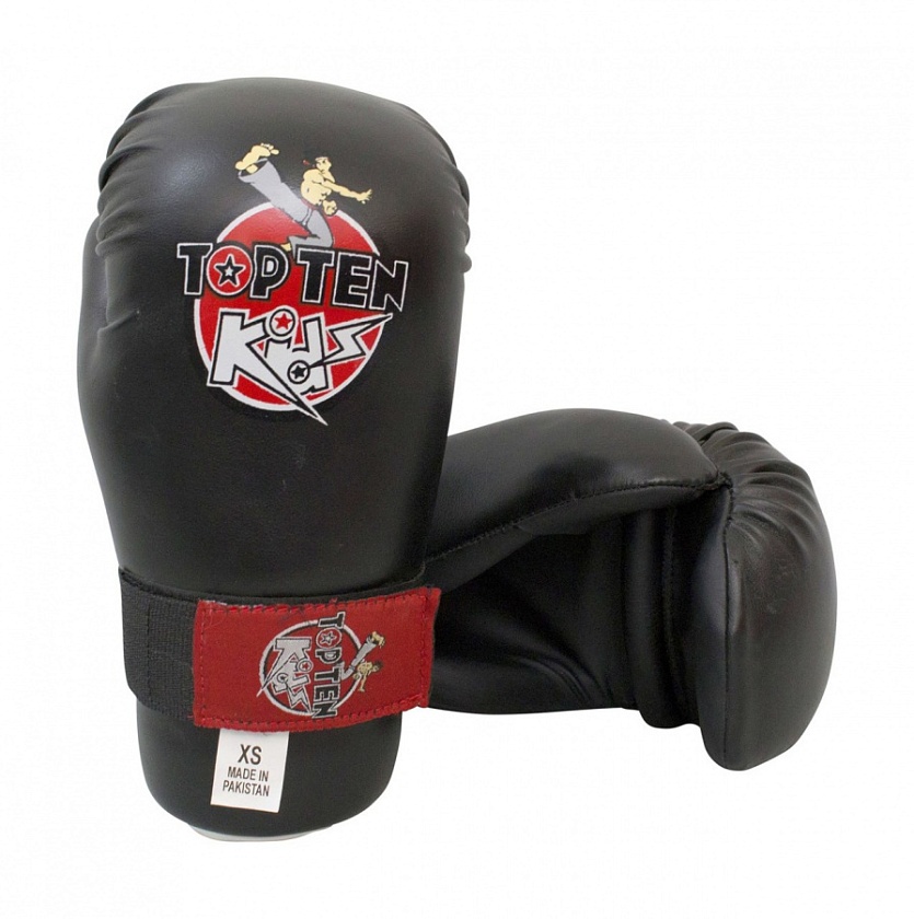 Купить top ten детские боксерские тренировочные перчатки черные pointfighter по цене 3 190 ₽ в магазине VersusBox.ru