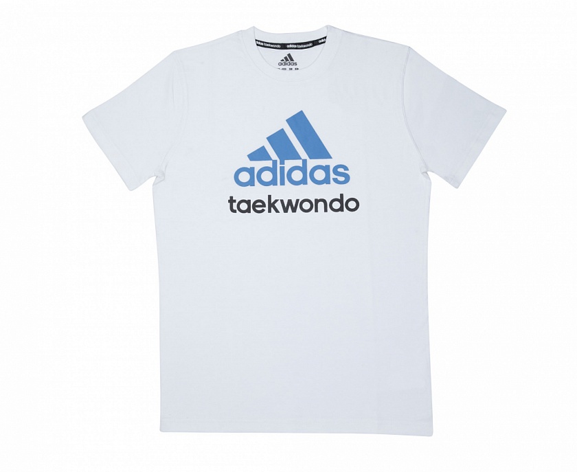 Футболка adidas Community T-Shirt Taekwondo бело-синяя в интернет-магазине VersusBox.ru