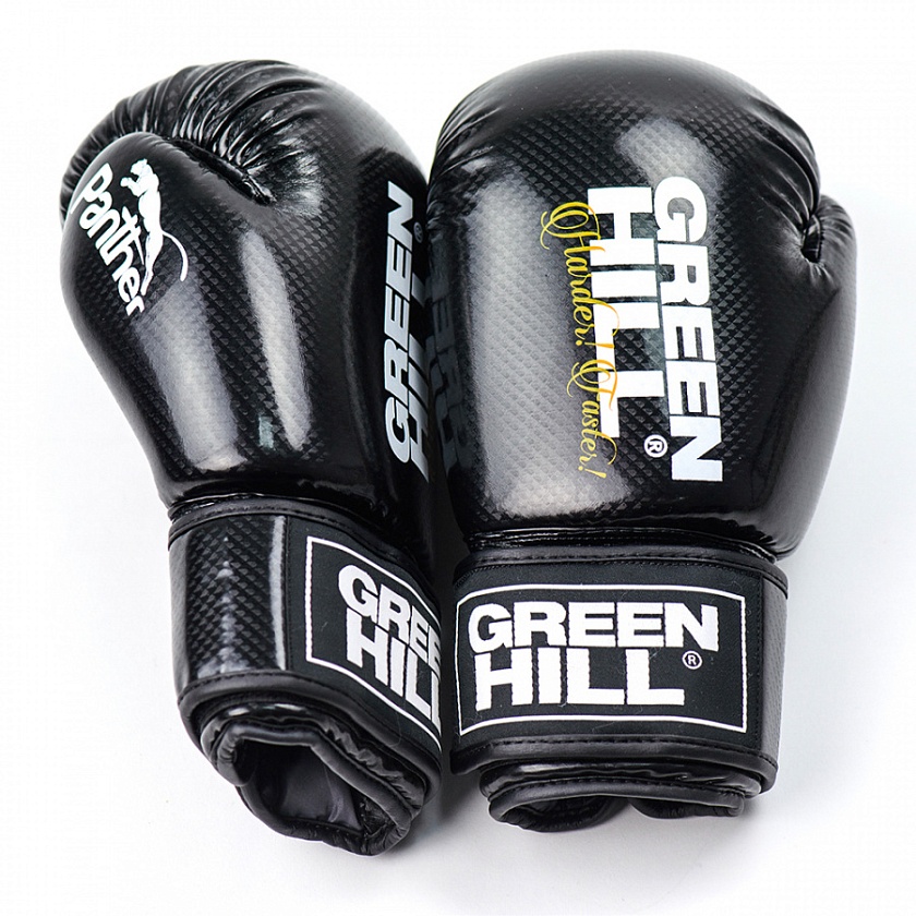 Купить боксерские перчатки green hill panther черные по цене 2 790 ₽ в магазине VersusBox.ru