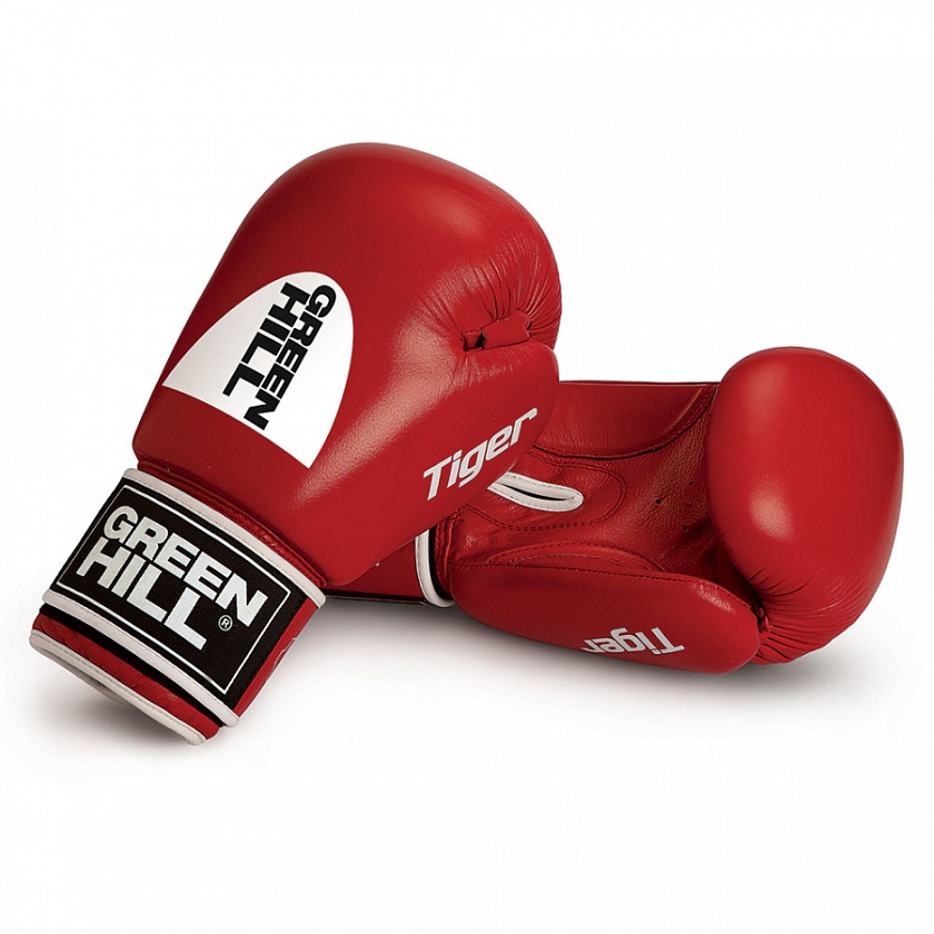 Купить перчатки боксерские green hill tiger c новым логотипом красные по цене  в магазине VersusBox.ru