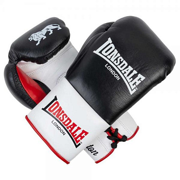 Перчатки боевые Lonsdale Campton 8oz R черн/бел/красн. в интернет-магазине VersusBox.ru